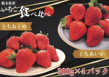 [先行予約・歴代王者と期待の新人] とちおとめ×とちあいか食べ比べセット1200g (12月中旬より順次発送予定)|いちご イチゴ 苺 フルーツ 果物 産地直送 栃木県産 矢板市産 [0423]