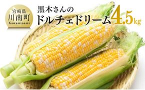 【令和7年発送】宮崎県産とうもろこし　黒木さんのスイートコーン「ドルチェドリーム」4.5kg【 数量限定 季節限定 産地直送 とうもろこし コーン とうきび 野菜 】 [D10901]