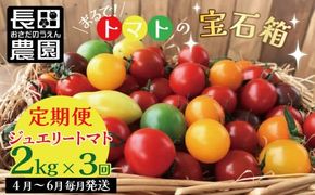 【数量限定】たっぷり2㎏×3回！ フルーツジュエリーミニトマトの定期便（4月～6月毎月お届け3回コース） H004-132