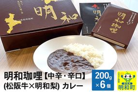 明和珈哩 (松阪牛×明和梨) カレー 【中辛・辛口】＜200g×6個＞|10_omr-040601