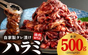 099H3564 焼き肉専門店 自家製タレ漬け ハラミ 合計500g（250g×2）