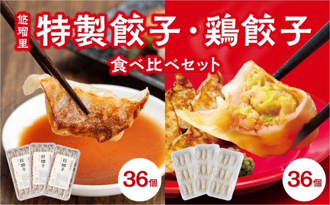 悠瑠里特製餃子36個&鶏餃子36個 食べ比べセット_M293-005