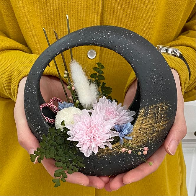 AJ153-1 プリザーブドフラワー【紫希/黒】春日部市 シュガーパイン