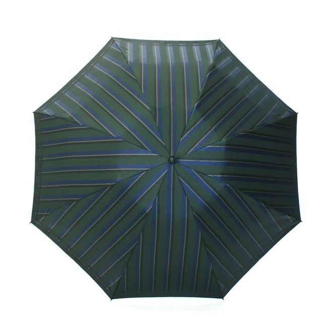 槙田商店【紳士折りたたみ傘 】Tie Stripe×Plain ダークグリーン FAA5015