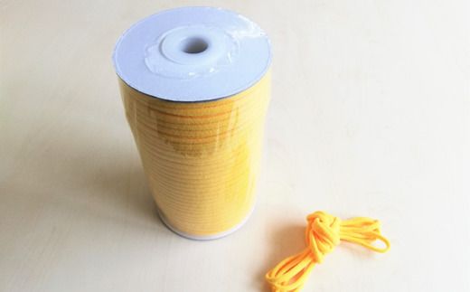 [P058] マスクゴム（リリヤン8本針）4mm×100m（抗ウイルス&抗菌加工済み）【オレンジ】