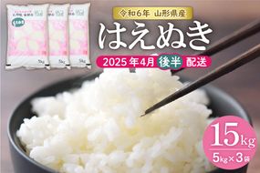 【令和6年産 先行予約】はえぬき15kg (2025年4月後半送付)JA提供 山形県 東根市　hi002-027-043