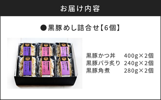 【かごしま黒豚 六白亭】黒豚めし詰合せ 6個　K163-004