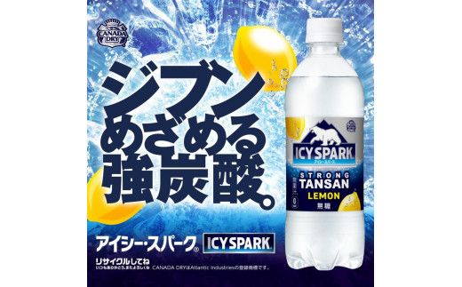 【3ヶ月定期便】【強炭酸】 カナダドライ(CANADA DRY) コカ・コーラ アイシー･スパーク レモン 490ml×24本 ※離島への配送不可