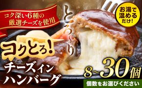 ハンバーグ チーズインハンバーグ 8個 ～ 30個 湯せん で 温めるだけ デミグラス 《30日以内に出荷予定(土日祝除く)》 簡単 調理 惣菜 冷凍 牛 湯煎 人気 子供 こども 小分け チーズ ふるさと納税 熊本県 玉東町---gkt_ftzhng_30d_r7_8000_8p---