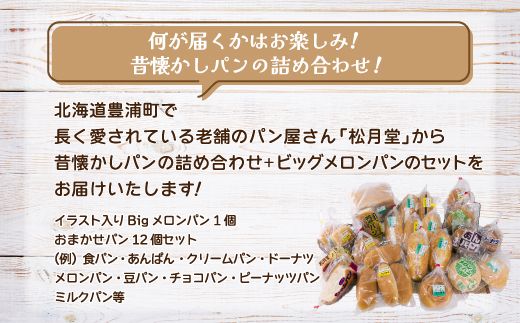 北海道 豊浦 ビックメロンパン おまかせパン12個セット TYUO009