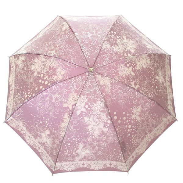 槙田商店【晴雨兼用 折りたたみ傘】kirie ドットフラワー：アメジスト FAA5027