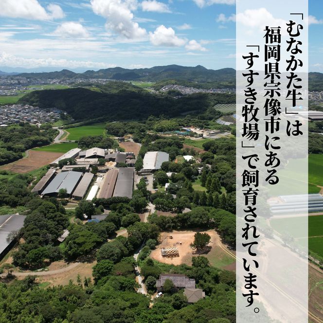 牧場直送！ お米で育てた むなかた牛 ロース 400g すき焼き しゃぶしゃぶ【すすき牧場】_HA1500