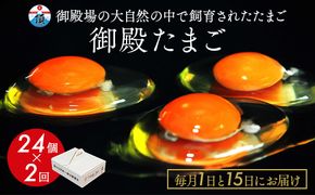 《1日と15日にお届け》御殿たまご 赤たまご 24個入×月2回（破損保障含む）（6個入モウルドパック×4P入） ｜ 卵 タマゴ 玉子 たまごかけご飯 生卵 鶏卵 卵焼き 国産 御殿場産 ※北海道・沖縄・離島への配送不可