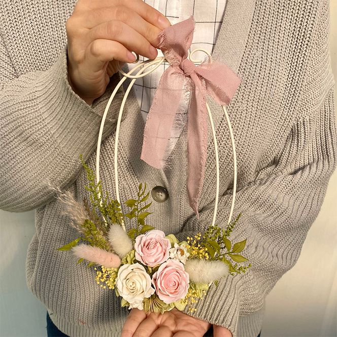 AJ211-1 プリザーブドフラワー　　　　　【プリューム/ピンク】春日部市　　　　　シュガーパイン