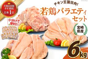 宮崎県産若鶏バラエティセット 6kg [エム・ティ・シー 宮崎県 日向市 452061015] 鶏肉 もも肉 小分け むね肉 ささみ ササミ 肉 冷凍 国産