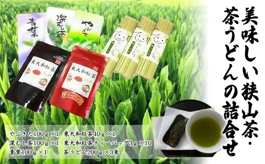 お茶で健康長寿　美味しい狭山茶・茶うどんの詰合せ HAA003