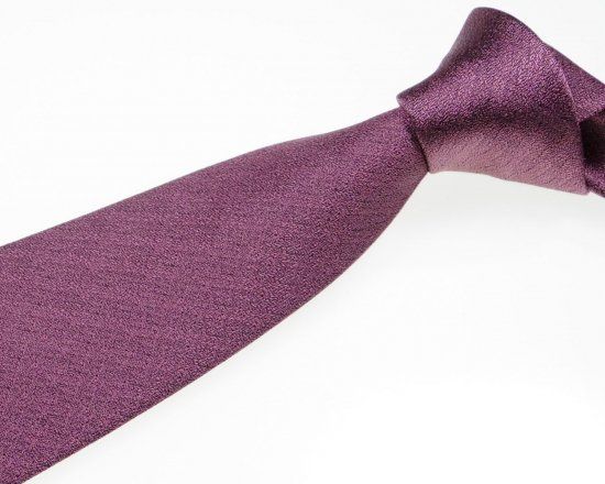 郡内織物「富士桜工房」シルクネクタイ『燻』梨地無地 長春色 FAA1053