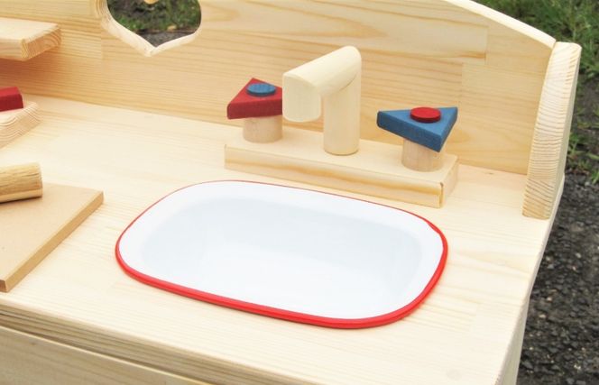 099H2116 手作り木製 ままごとキッチン・デスクタイプSHK