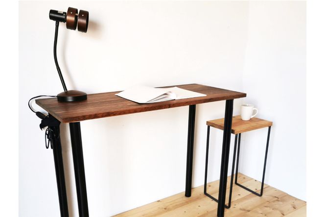 無垢材とアイアンのシェルフ ライトブラウン Lサイズ 32cm 完成品 [新星金属製作所 大阪府 守口市 20940863] 