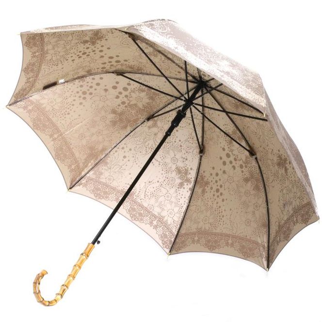 槙田商店【晴雨兼用】長傘 kirie ドットフラワー：モカブラウン FAA5039