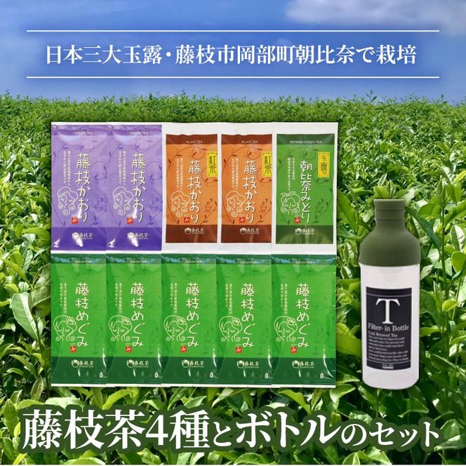 お茶 藤枝茶 4種 フィルターインボトルパーソナル セット 緑茶 煎茶 玉露 日本茶 和紅茶 国産 ギフト 詰合せ 詰め合わせ [PT0015-000003]