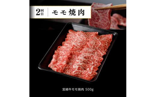 【定期便】宮崎牛３ヶ月定期便Ｂ‐２【 国産 九州産 肉 牛 宮崎県産 牛肉 黒毛和牛 ミヤチク 全3回 】[D00678t3]