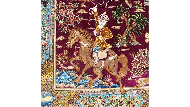 新品未使用】絵画風絨毯 カーペット 玄関用 花 玄関 廊下 絵画