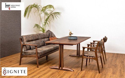 IGNITE ソファー3人掛け【ウォルナット材】 JIG-LSW193-30 PNW/DエームマスターTK