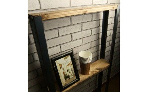 無垢材  収納 シェルフ ラック 飾り棚 Sサイズ ロング [新星金属製作所 大阪府 守口市 20940904] リビング 子供部屋 トイレ アイアン インテリア