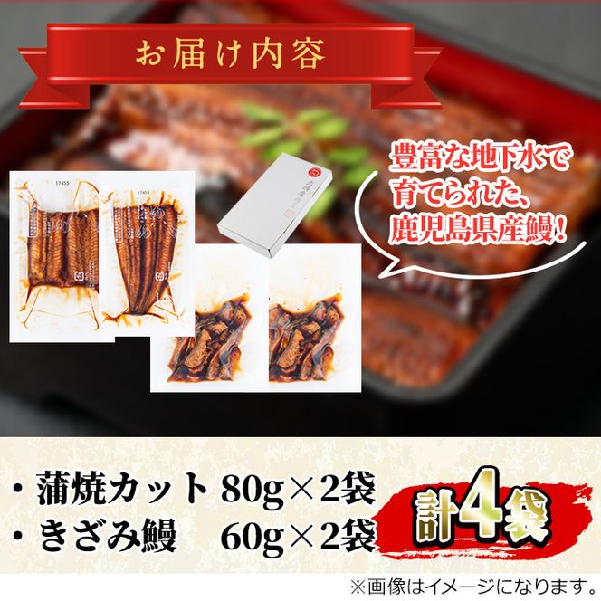 12030】東串良町のうなぎ蒲焼カットときざみうなぎのおためし 12030】東串良町のうなぎ蒲焼カットときざみうなぎのおためし