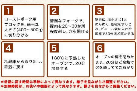 ローストポーク用モモ ブロック 1kg 清村養豚《60日以内に出荷予定(土日祝除く)》 塊 肉 豚 冷凍 清豚 熊本県御船町---sm_fkyrpmo_60d_22_11000_1kg---