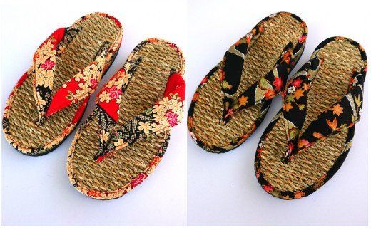 七島イで編んだ幅広ハナオ草履_1693R