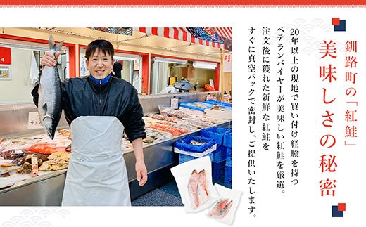 紅鮭 切身 計20切れ ＜2切れ×10パック＞ 半身 2kg以上 魚のプロの極切り 個包装 小分け ロシア産 鮭 切り身 厚切り サケ シャケ しゃけ 冷凍 甘塩 魚 魚介 魚介類 海鮮 一人暮らし セット おかず 絶品 人気 ヒロセ 北海道 釧路町 釧路超 特産品 121-1262-172