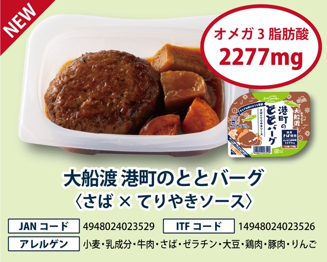 常温長期保存 大船渡港町のととバーグ 2種セット (デミグラス・てりやきソース) 10個セット 国産さば使用 [abe011]	