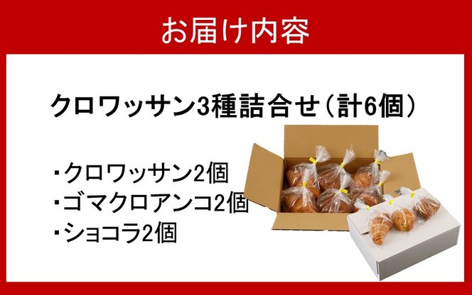 海辺のパン屋「麦正」からお届け クロワッサン3種詰合せ 計6個_2249R