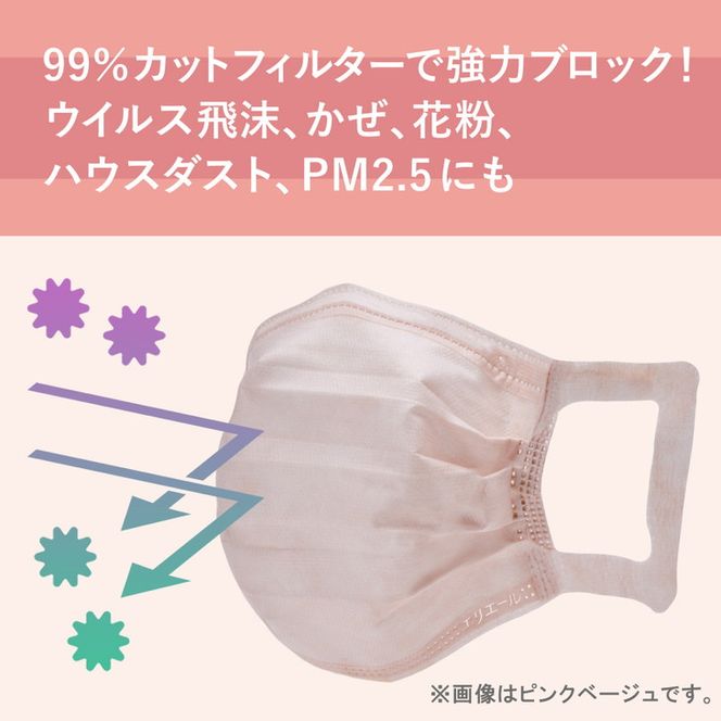 エリエール ハイパーブロックマスク リラカラ ナチュラルホワイト 小さめサイズ 30枚（24パック）｜大人用 個包装 ウイルス飛沫 かぜ 花粉 ハウスダスト PM2.5 まとめ買い◇