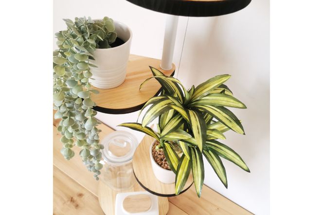 【角にも置ける】しずくのスタンドシェルフ 4段タイプ ホワイト (天然木/完成品) [新星金属製作所 大阪府 守口市 20940949] インテリア 家具 花台 飾り棚 回転型シェルフ 雑貨 スタンド 棚 収納