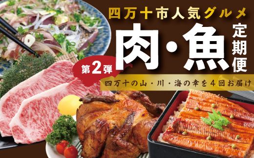 R6-846．【4ヵ月連続定期便】四万十市人気魚介＆お肉返礼品 第2弾