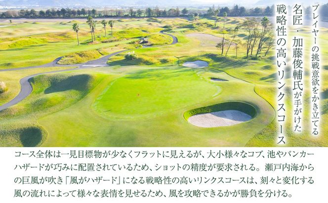 【平日】JFE瀬戸内海ゴルフ倶楽部 プレー券（キャディ・乗用カート付）《45日以内に出荷予定(土日祝除く)》株式会社JFE瀬戸内海エンタープライズ 岡山県 笠岡市 ゴルフ倶楽部 ゴルフ チケット 利用券---3-14b---