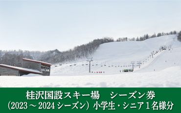 桂沢国設スキー場シーズン券(2023～2024シーズン)小学生・シニア1名様分【13011】