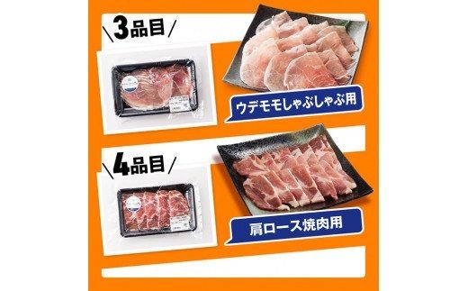 さんきょうみらい豚満喫セット（精肉） 【 満喫 セット 精肉 豚肉 宮崎県産 川南町産 バラ 肩ロース ウデ モモ しゃぶしゃぶ スライス 】 [E0102b]