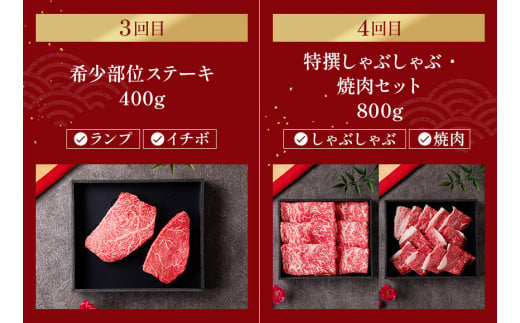 神戸牛 定期便「エコノミークラス」（定期便全4回、総量3000g）冷凍 ふるさと納税で贈る至福の味わい！自慢の神戸牛をご自宅で堪能しませんか？ 大人気 ふるさと納税 しゃぶしゃぶ すき焼き 焼肉 ステーキ 特選 キャンプ バーベキュー 年末年始 お盆 パーティー ごちそう 和牛 国産 熱田 神戸BEEF 神戸ビーフ 但馬牛 但馬 神戸 兵庫県 香美町 香住 村岡 小代 和牛セレブ 58-23
