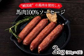 馬肉100%ソーセージ 2kg (500g×4袋) 肉 馬肉 ソーセージ 2kg 熊本県氷川町《60日以内に出荷予定(土日祝除く)》---hkw_fkgumasose_60d_24_15000_2kg---