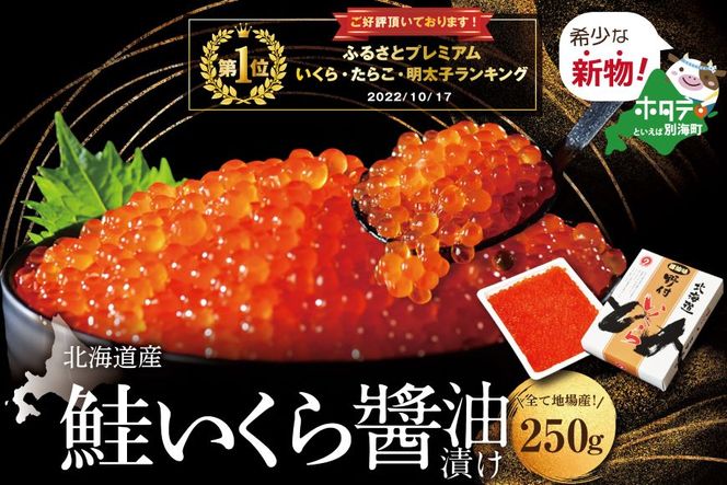 イチオシ！ランキング１位獲得！すぐ食べれる 国産大粒 いくら ！希少新物！本場「北海道」 いくら醤油漬 250g【NK000NQ05】 （ 海鮮 海の幸 魚介類 海産物 魚卵 鮭卵 ）