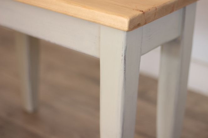 四角いスツール　オールドパイン×アンティークホワイト【受注生産商品】 BHRA010