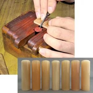 ＜京印章制作士・一級彫刻技能士が彫る＞特上 白水牛「御実印・銀行印セット」