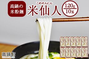 【12月15日までの入金確認で年内発送】＜高鍋の米粉麺「米仙人」 120g×10玉＞翌月末迄に順次出荷します【c893_tr_x2】