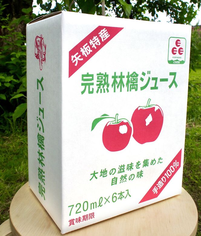 矢板市産 完熟りんごジュース《720ml×6本 1箱》｜林檎 リンゴ 果汁100% 産地直送  
