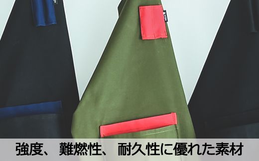 D35-09 「㐂.」KITEN キャンパーズエプロン【オリーブ×イエロー】