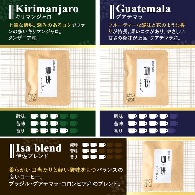 isa239 ＜訳あり＞レギュラーコーヒー＜ドリップバッグコーヒー＞(計10袋・5種×各2袋) 【いさ工房】